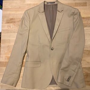H&M two piece, slim fit, suit in beige